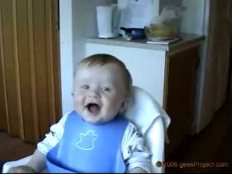 Baby laughing in slow motion