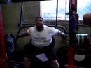 Treston Shull 695lb Camberd bar box squat off 16in box