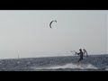 Vanya kiteboarding in Mikri Vigla, Naxos, Greece