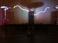 Grant Imahara in Tesla coil cage of doom