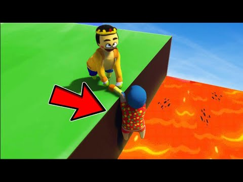 ¡AYUDA! NO ME DEJES CAER EN LA LAVA DE PLASTILINA 😱😂 HUMAN FALL FLAT