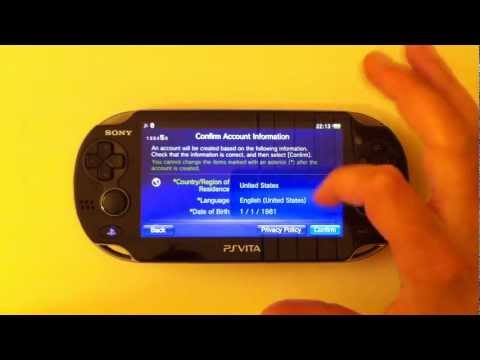 how to create a master account for ps vita