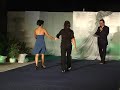 Spettacolo di salsa portoricana dei maestri Luca Gazzarata ed Elisa Cavedagna della scuola di balli caraibici Night's Shadow, durante la Fiera di Boccaleone (Fe).