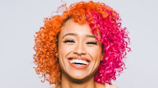 Download Dyeing My Hair Half And Half Blood Orange Half Neon Pink