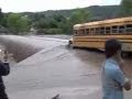 School Bus Drives Through Raging River - bad idea, bus, flood, flooded, river, school bus, wtf