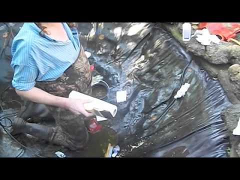 how to find a leak in a rubber lined pond