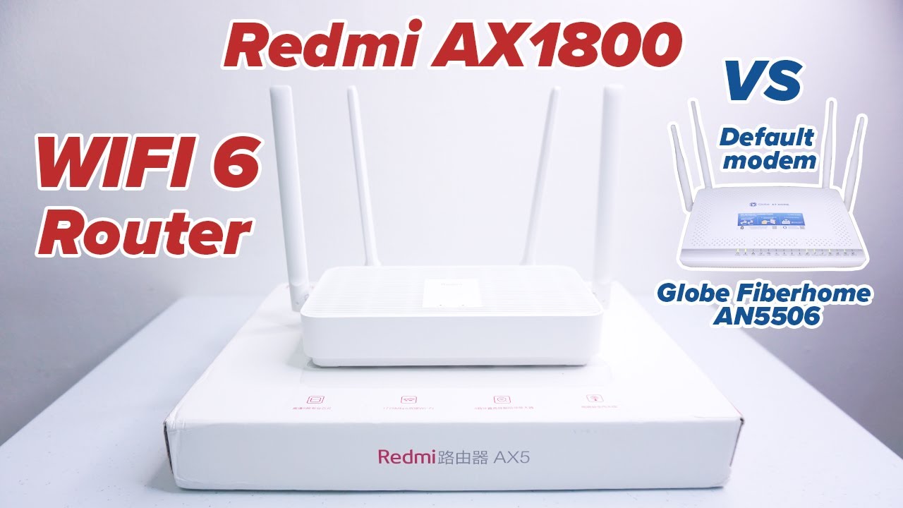 WIFI 6 Router Xiaomi Redmi AX1800 vs Globe WIFI 5 Fiberhome AN5506