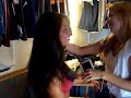 Tara behind the scenes in hair/makeup @ M&F Photoshoot