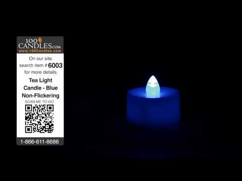 Blue Non-Flicker Battery Operated Tea Lights by intelliFLAME