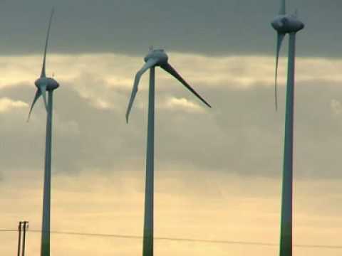 wind turbines on fire. UFO crash hits wind turbine