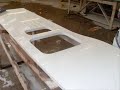 Stunning Quartz worktops installed by universal granite showing stages of installation.