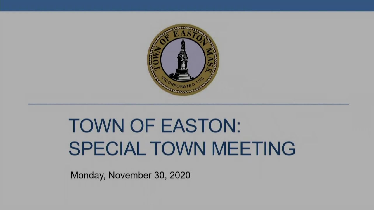 Special Town Meeting 11/30/20