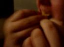 Brandon eating something weird. Brandon eating something weird.