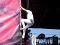 Jared Leto climbing the stage