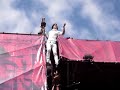Jared Leto climbing the stage Jared Leto climbing the stage