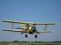 Ag-cat landing in crosswind