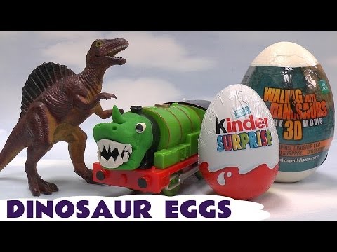 dinosaur - Dinosaurs everywhere. We're unboxing unwrapping 2 Kinder Surprise Eggs 2 BBC Walking With Dinosaurs Surprise Eggs and a Teenage Mutant Ninja Turtles Surprise...