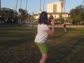 Girl Throws Football in High Heels and a Skirt Better Than President Obama