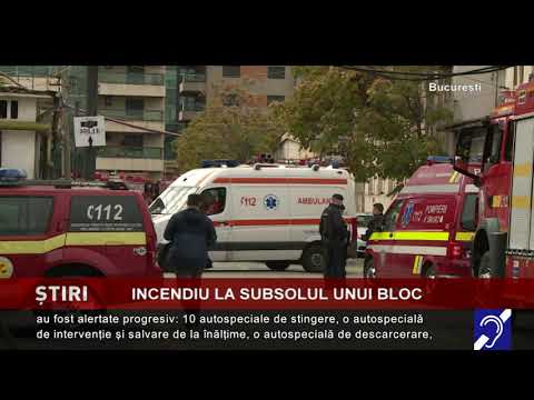 Incendiu la subsolul unui bloc