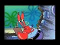 Mr. Krabs holds a clipboard while I play unfitting music