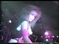 the sound gets better after the camera gets away from the hammond and a couple second after the vocals start.  (the keyboard playing is using marshalls and leslies.)  this is part two of a video that i had to cut in half due to its length.  (the first part is part of the introduction.)  this part should be the whole song.  

i got this video from a suzuki saito, who collects anything having to do with ann boleyn, who told me this was hellion's first club gig (before ann boleyn was the lead singer).  

the story i was told about this was that this show happened on a sunday afternoon at a country and western club called the palomino.  i was told that the band had played one of their famous parties the night before and was hung-over the next day, but still drinking.  notice the bottle of gin on ann boleyn's organ.  (supposedly ann boleyn used marshalls and leslies with her keyboards, which is why all you can hear is the keyboards when the video goes anywhere near them.)
