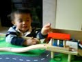 Justin's creative play with chu chu train
