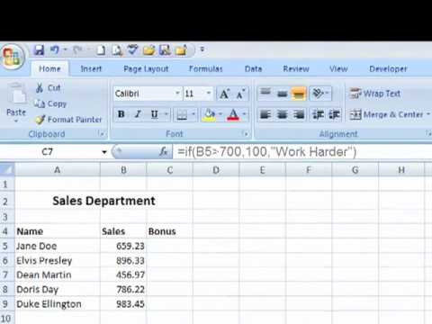 how to use the if function in excel