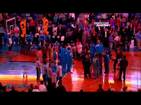 Will Ferrell Chicago Bulls New Orleans Hornets Line Up Introductions 80's Night