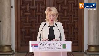 رئاسة :  رئيس الجمهورية يستقبل سفيرة صربيا عقب إنتهاء مهامها