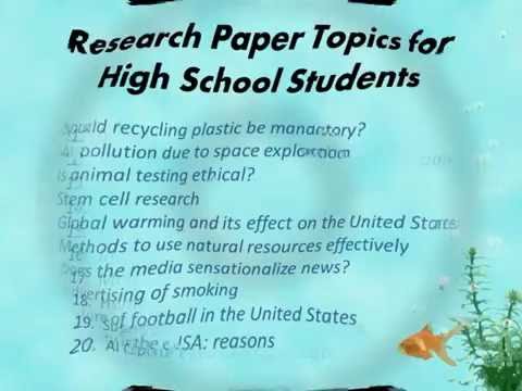 fun research paper topics for high school students