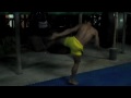 Kru Yod Kicking The Heavy Bag And Exploding A Bottle - Phuket, Thailand - Mike Swick