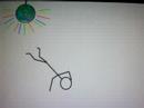 Breakdancing stick person