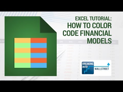 Excel Tutorial - How to Color Code Financial Models