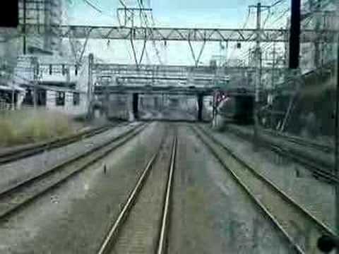 電車の前から見た風景１