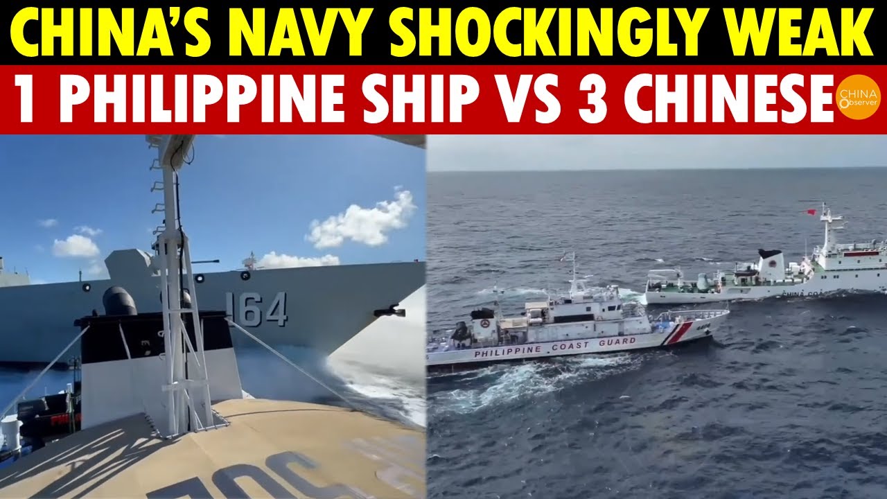 1 Philippine Coast Guard Ship Battles 3 Chinese Warships—China’s Naval Strength Is Shockingly Weak