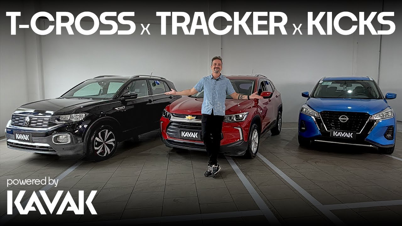 Por R$ 100 mil: VW T-Cross, Chevrolet Tracker ou Nissan Kicks? Comparamos na Kavak!