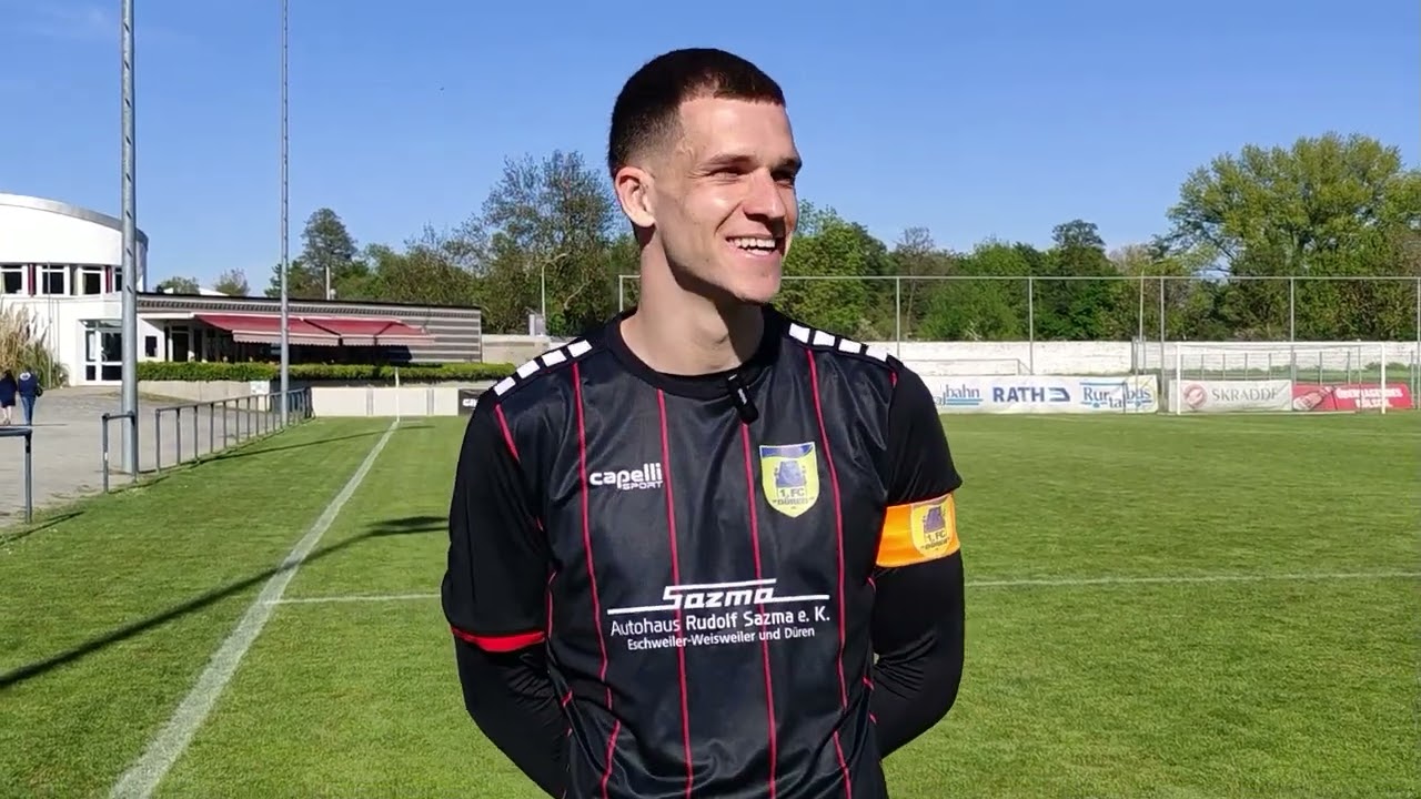  Nils Schütte – Kapitän 1. FC Düren – tolles Fussballwetter, glücklich über den Sieg 
