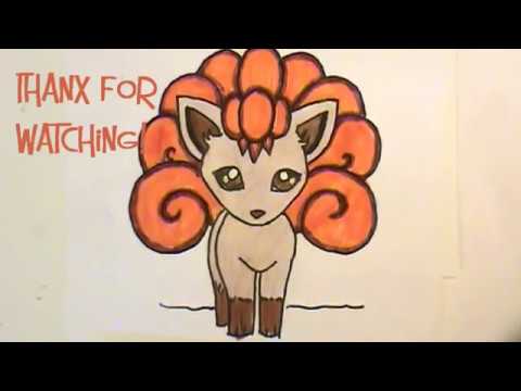 how to draw vulpix pokemon