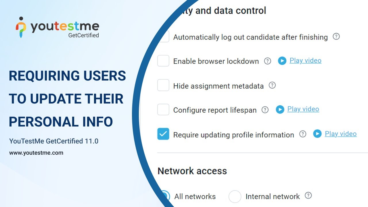 Requesting Test-Takers to Update Profile Information