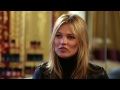 supermodel kate moss talks about her newly launched rimmel salon pro kate nail polishes at london's cafe royal.
