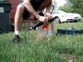 Sharpening Mower Blade With Angle Gringer