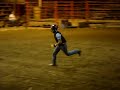 Tony Fanella rides his first bull ever at the Circle K rodeo. Goes for about 6 seconds riding the bull Frost Bite. Tony said thanks to Jonas for video taping and all his friends for coming out and supporting him.