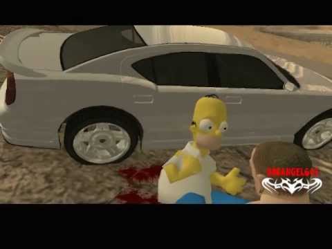GTA Cj VS Homero Simpson y la Muerte del Tio Gilipollas