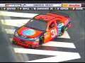 After a wild restart previous to the green-white-checkerd, Jeff Burton leads all three Richard Childress Racing cars to the finish.Credit To FOX/TSN.