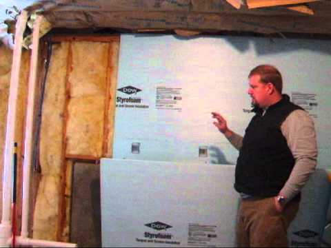 how to fasten foam panels to a basement wall