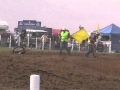Top class motorcycle and side car grasstrack racing including crash