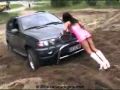 Тёлки застревают на машинах