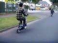 Zooming around moseley on electric scooters!