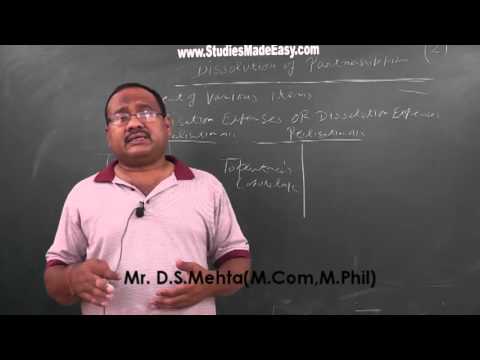 Dissolution of Partnership Firm II-D.S.Mehta(M.Com,M.Phil)
