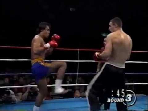 kickboxing - The greatest heavyweight fighter of all time fighting Ryushi Yanagisawa in old school kick boxing fight.